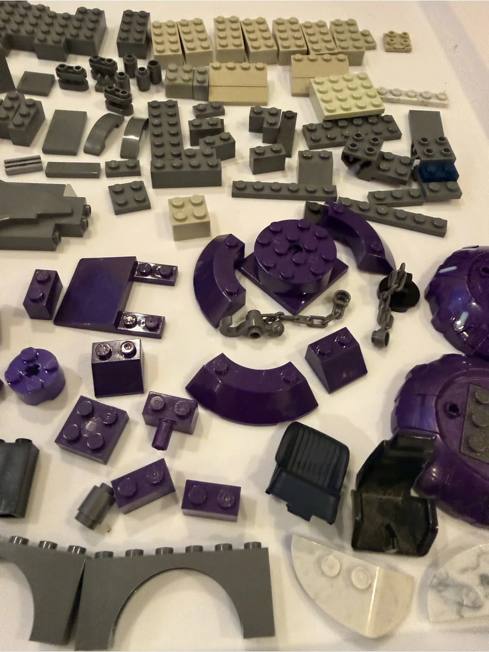 LEGO dark Purple Grey Cream blocks pieces parts elements lot
